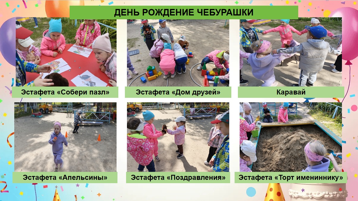 день рождение чебурашки младшая группа